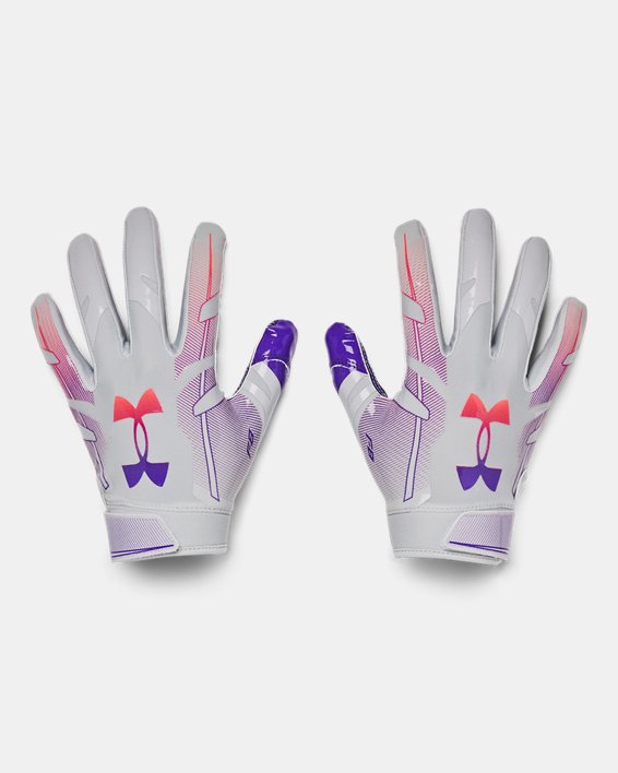 Women's UA F8 Football Gloves, Gray, pdpMainDesktop image number 0